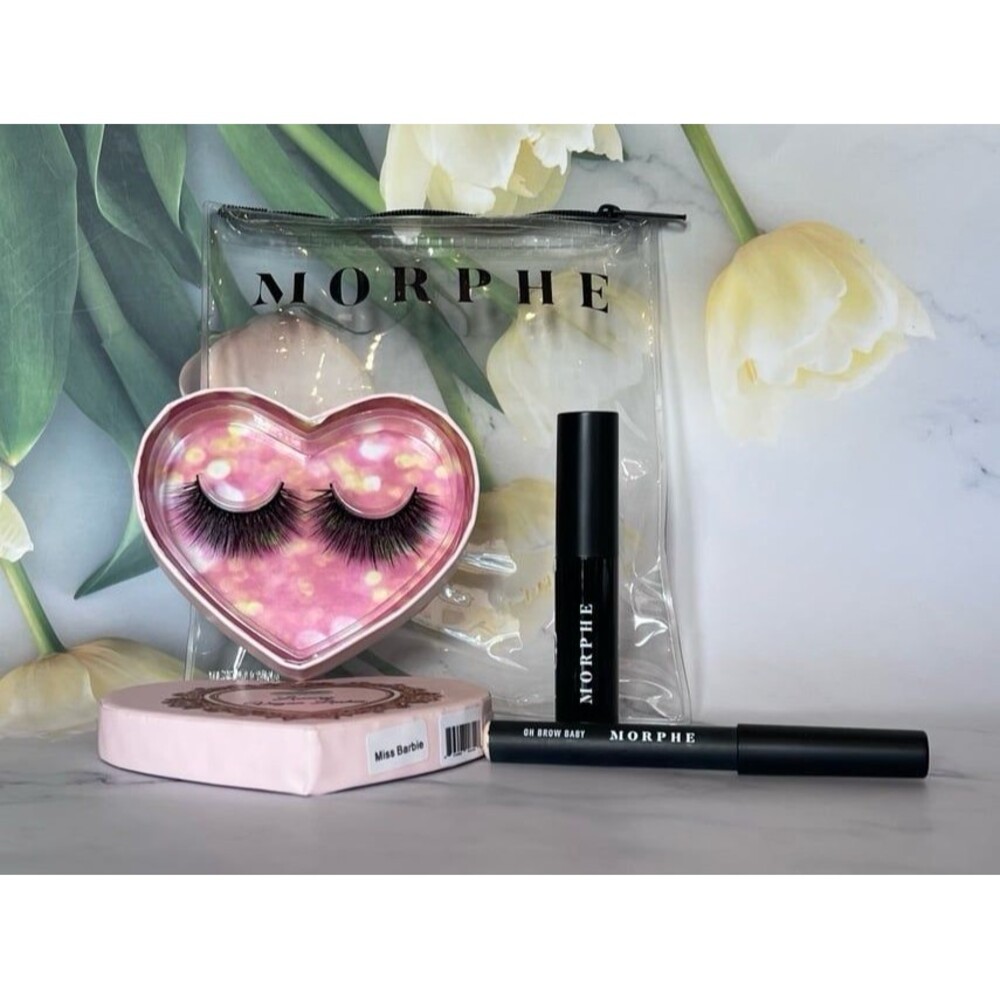 Velvet 59 Vegan Lashes in Miss Barbie & Morphe Brow Bundle